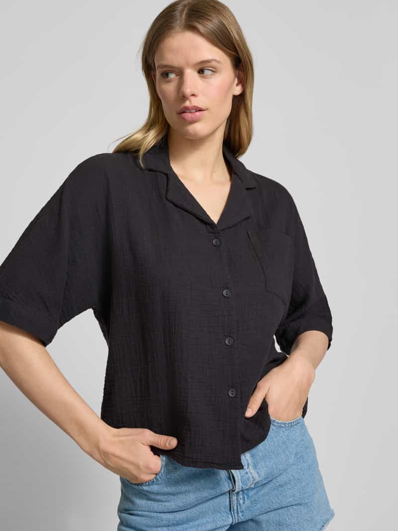 Only Boxy fit blouse met korte mouwen van zuiver katoen model 'THYRA'