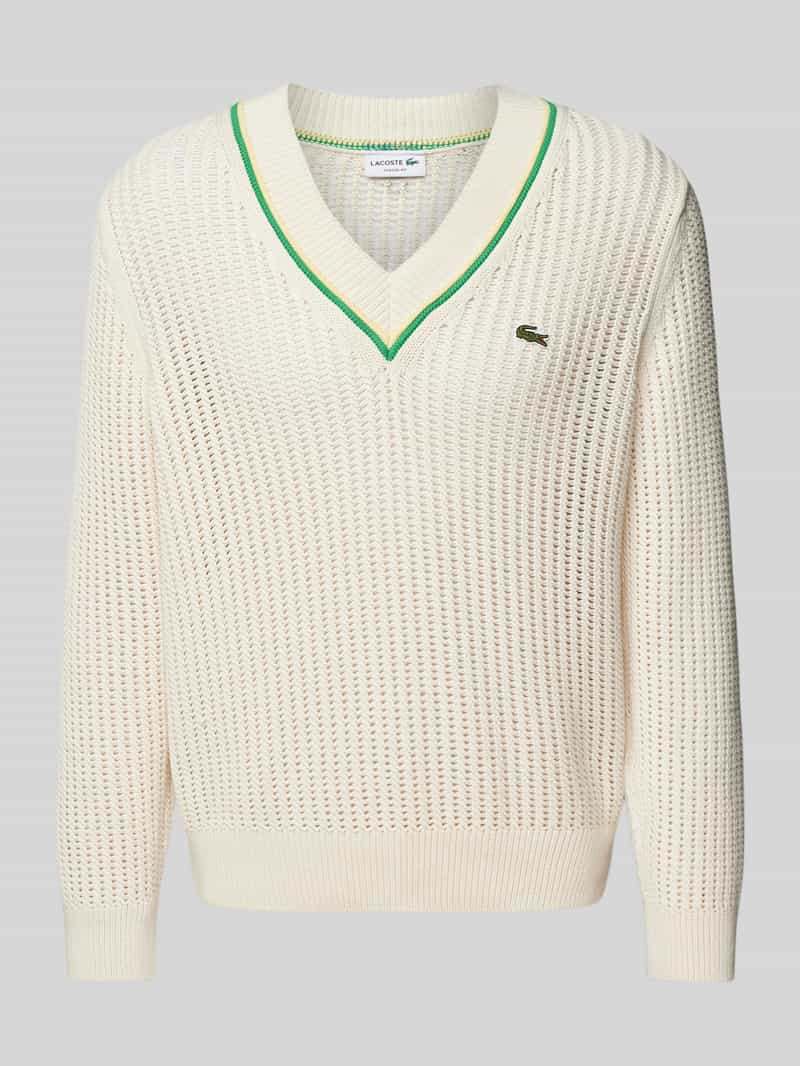 Lacoste Gebreide pullover met V-hals