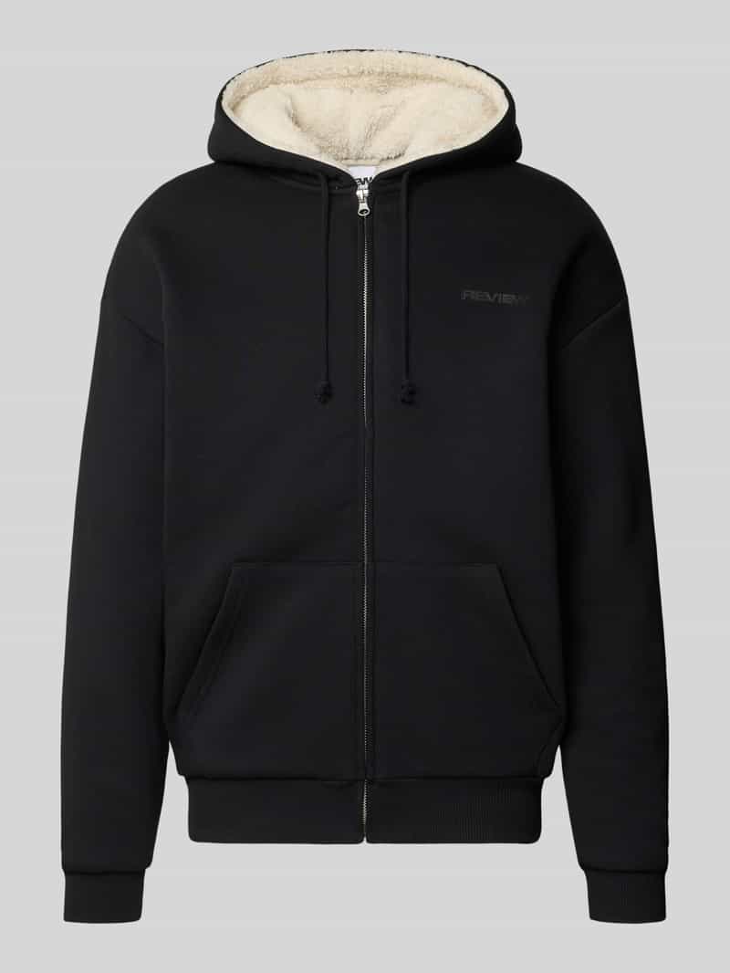 Regular fit sweatjack van katoenmix met voering van teddybont