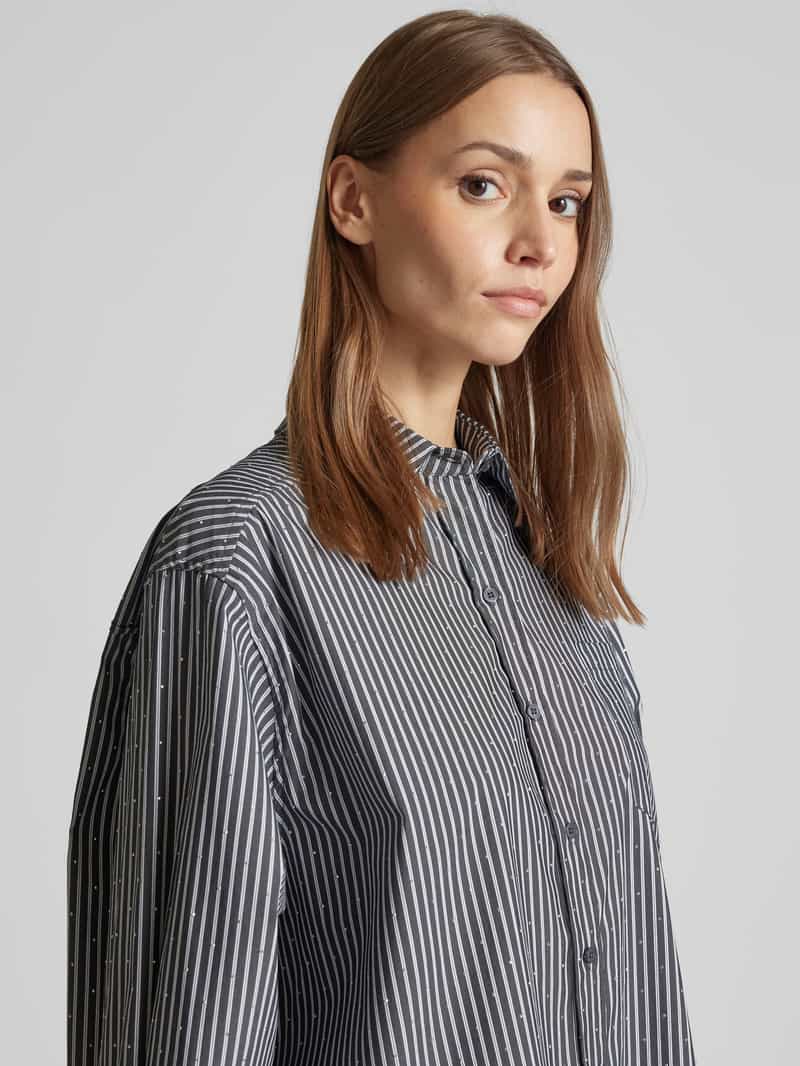 NEO NOIR Regular fit overhemdblouse met siersteentjes model 'Dalma'