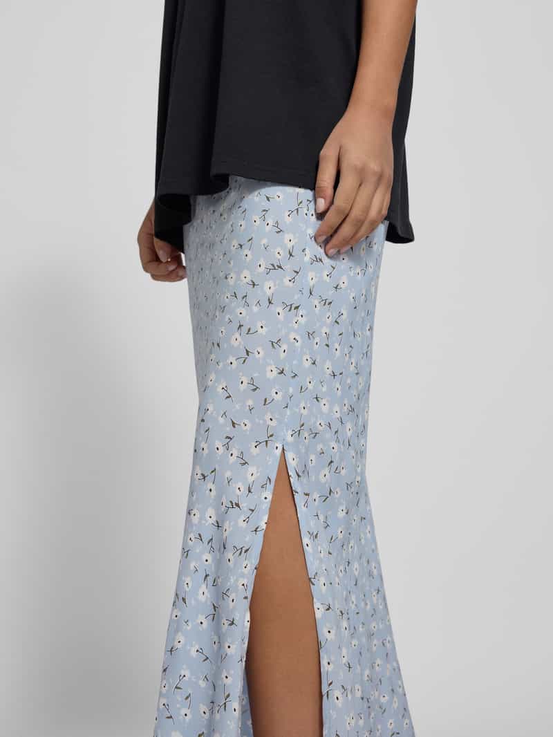 Pieces Uitlopende midirok met all-over motief model 'NYA'