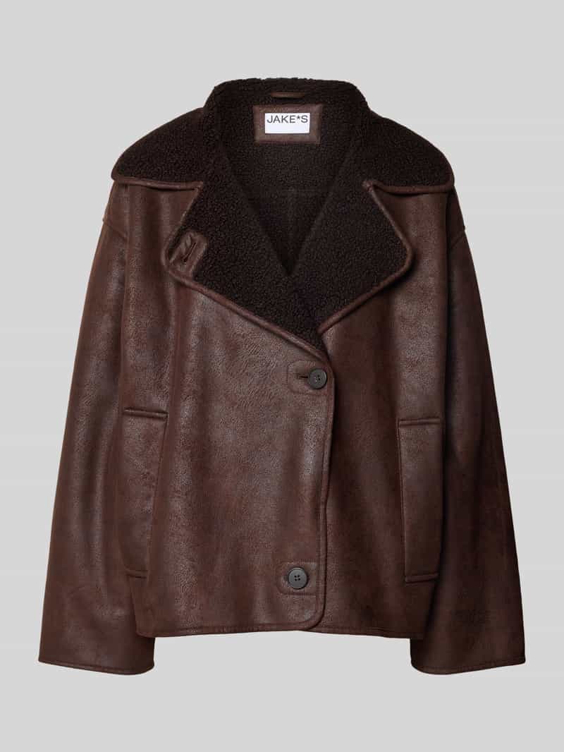 Jake*s Casual Relaxed Fit jas met teddyfleece