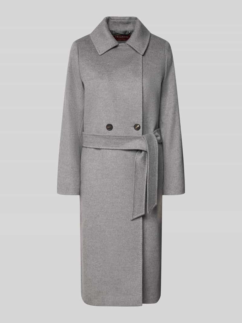 Max Mara Studio lange wollen jas met strikceintuur model 'BCOLLAG'