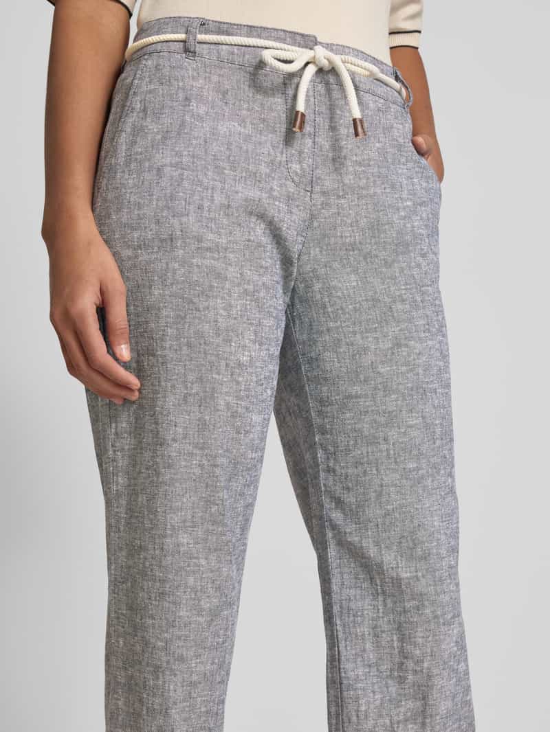 Christian Berg Woman Stoffen broek van linnenmix met strikceintuur