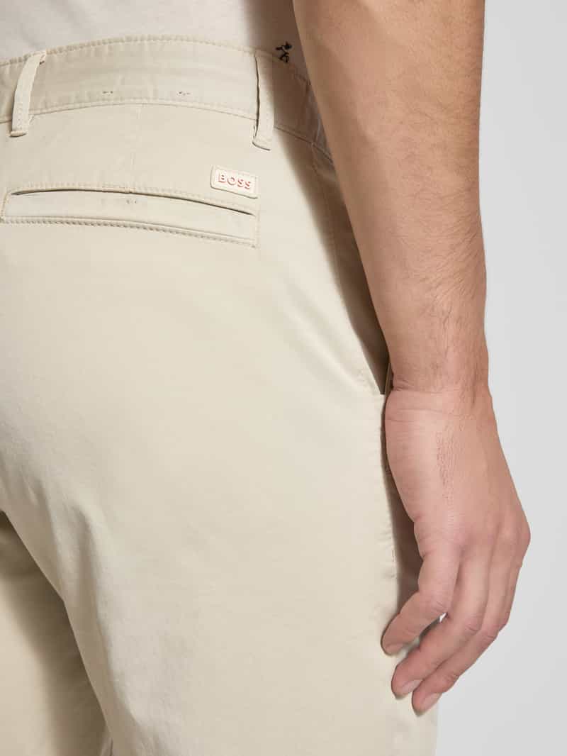 Boss Orange Korte slim fit chino met ceintuurlussen