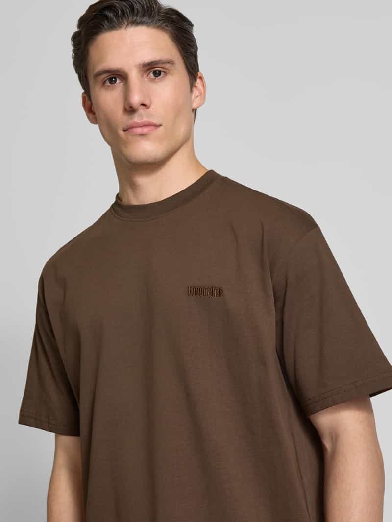 WOODBIRD Oversized T-shirt met labelstitching