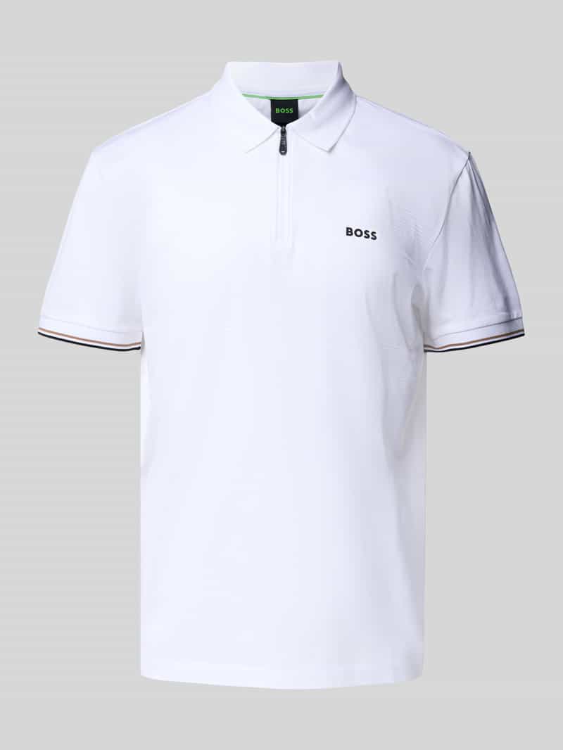 BOSS Green Poloshirt met labeldetail model 'Philix'