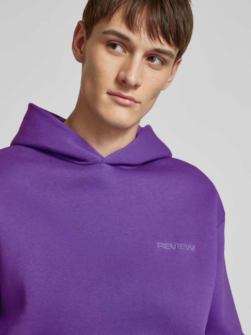 REVIEW Hoodie met labelprint