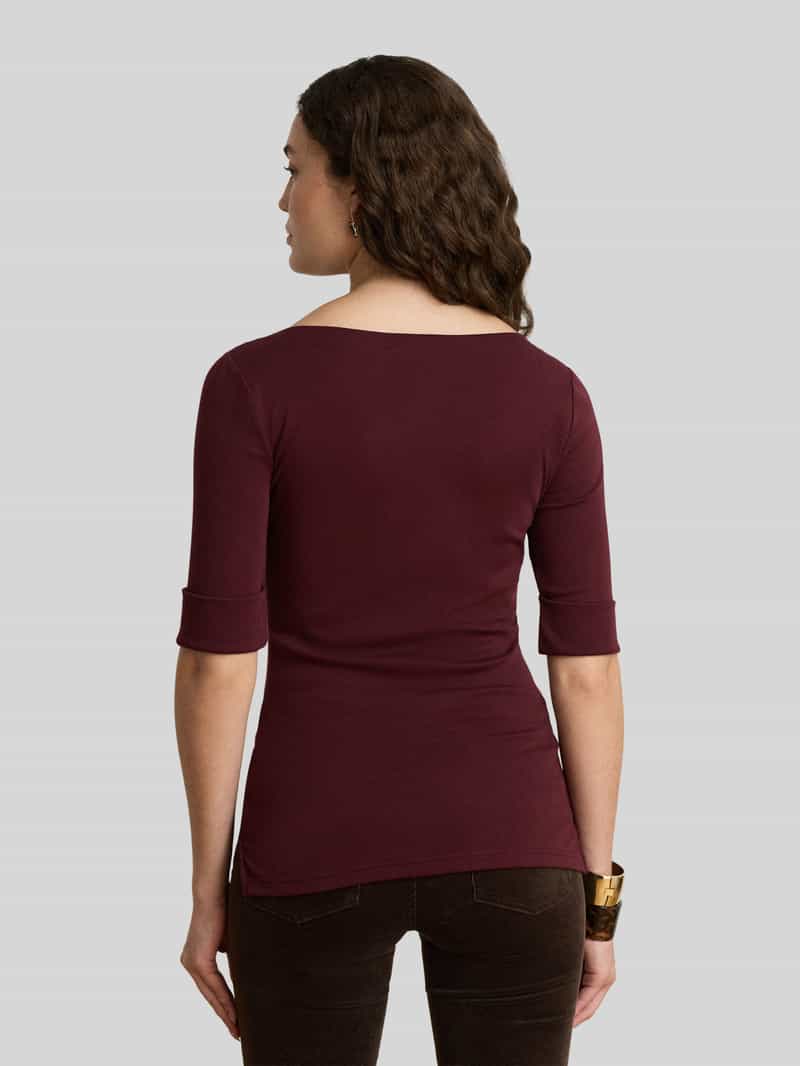 Lauren Ralph Lauren Slim fit t-shirt van katoenmix model 'JUDY'