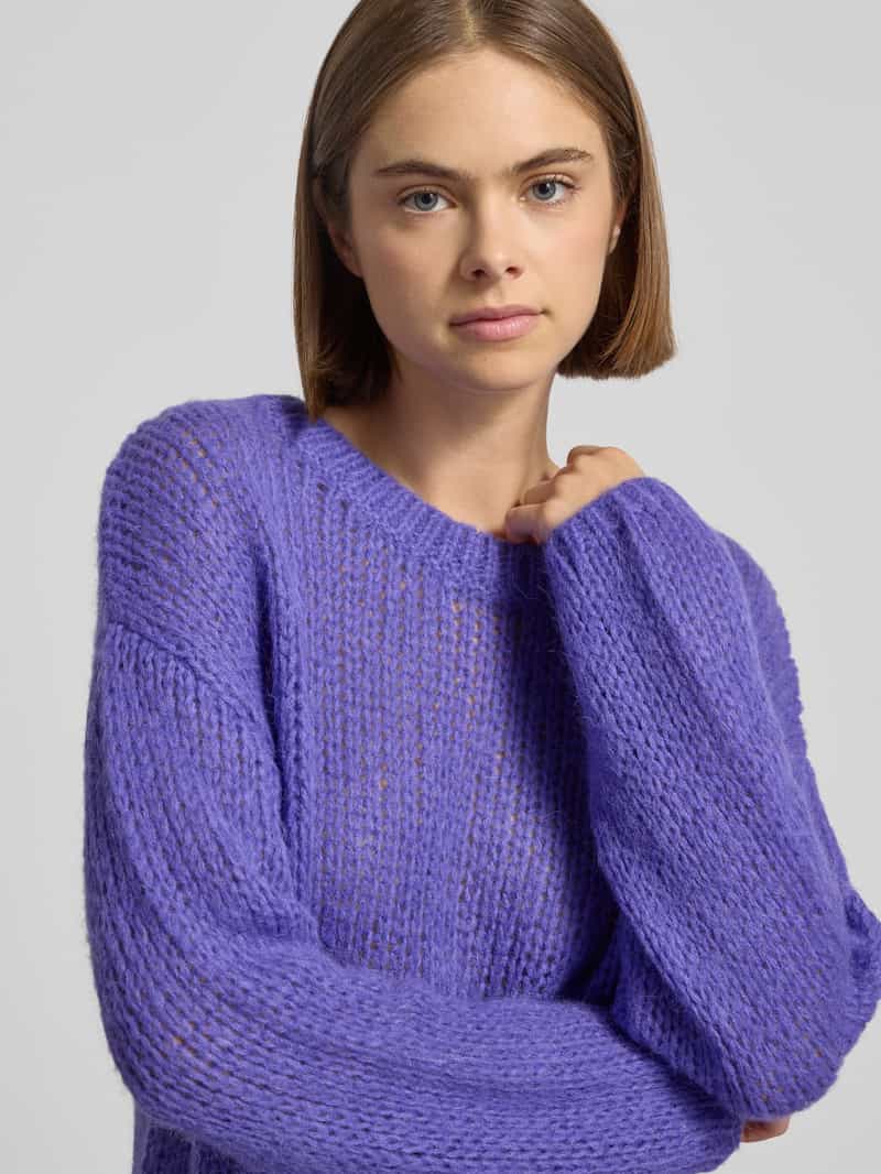 Hugo Blue Relaxed fit gebreide pullover met alpaca model 'SLOOKINA'