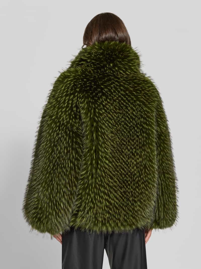 Essentiel Antwerp Oversized imitatiebontjack in melangelook model 'KASTANJE'