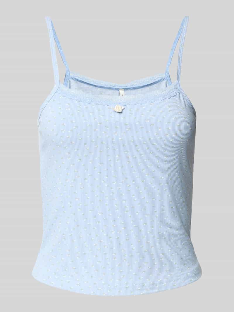Only Regular fit top met bandjes in riblook model 'LEMONE'