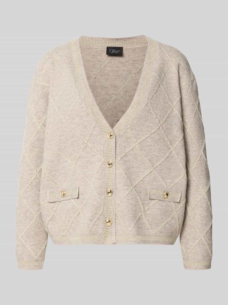 s.Oliver - female - Gebreid vest met intarsia-patroon en glinsterend garen