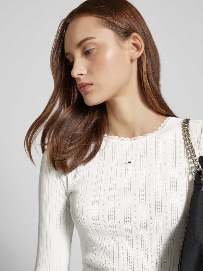 Tommy Jeans Shirt met lange mouwen en labelstitching
