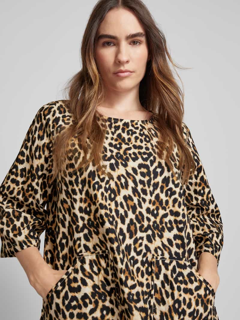 LOLLYS LAUNDRY Knielange jurk met ronde hals model 'Carla'