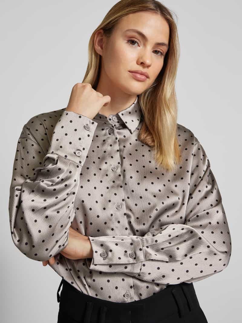 Kaffe Slim fit overhemdblouse met manchetten model 'donna'