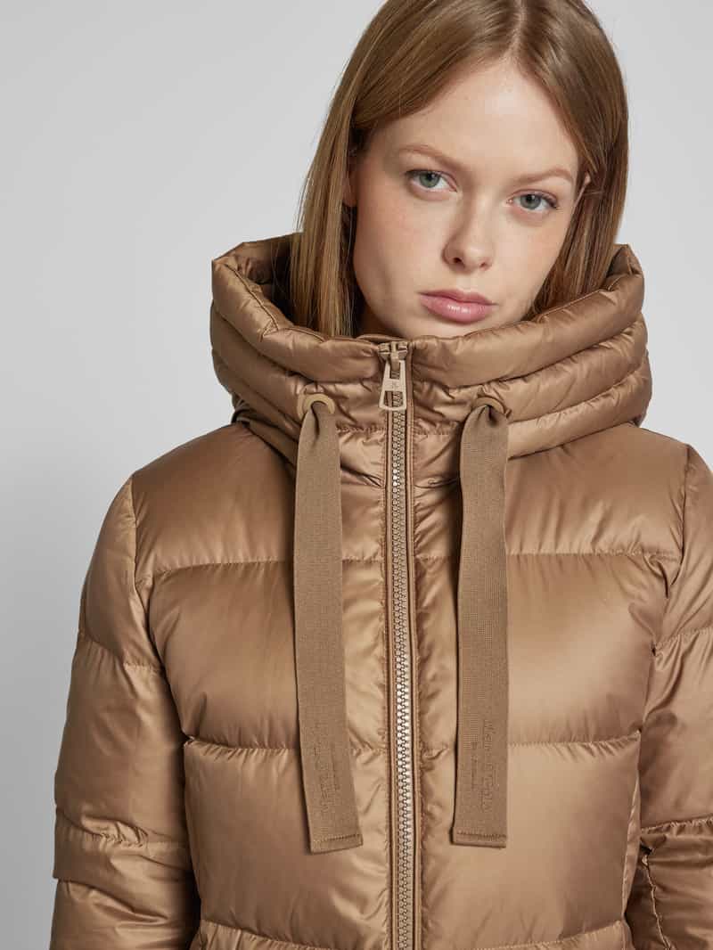 Marc O'Polo Regular fit lange donsjas met veren