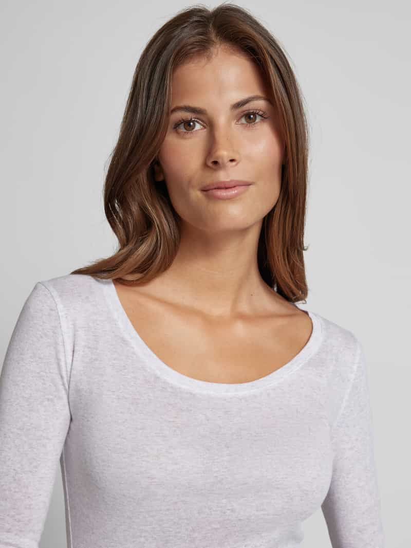 Boss Orange Shirt met lange mouwen en geribde ronde hals model 'Elayer'
