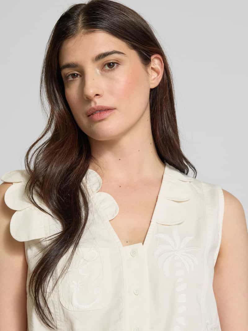 Stella Nova Regular fit blousetop met V-hals model 'Elements'