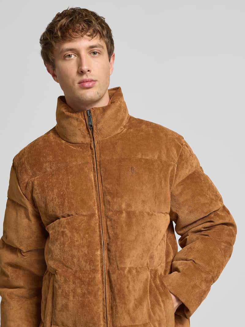 Calvin Klein Jeans Gewatteerd jack van corduroy met opstaande kraag en labelstitching