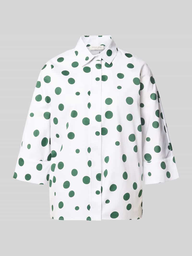 Relaxed fit overhemdblouse met 3/4-mouw
