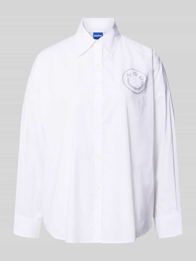 Hugo Blue Oversized overhemdblouse van puur katoen model 'EDAFNE_B'