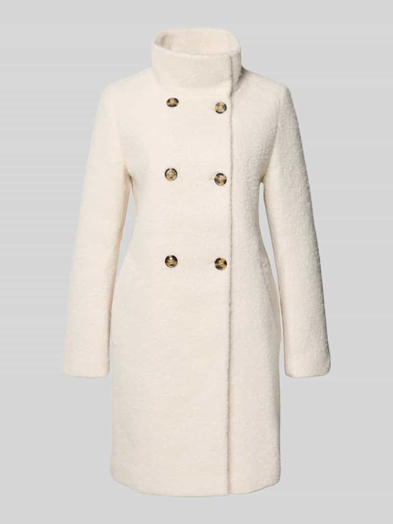 s.Oliver BLACK LABEL Shaped fit lange wollen jas met dubbele knoopsluiting