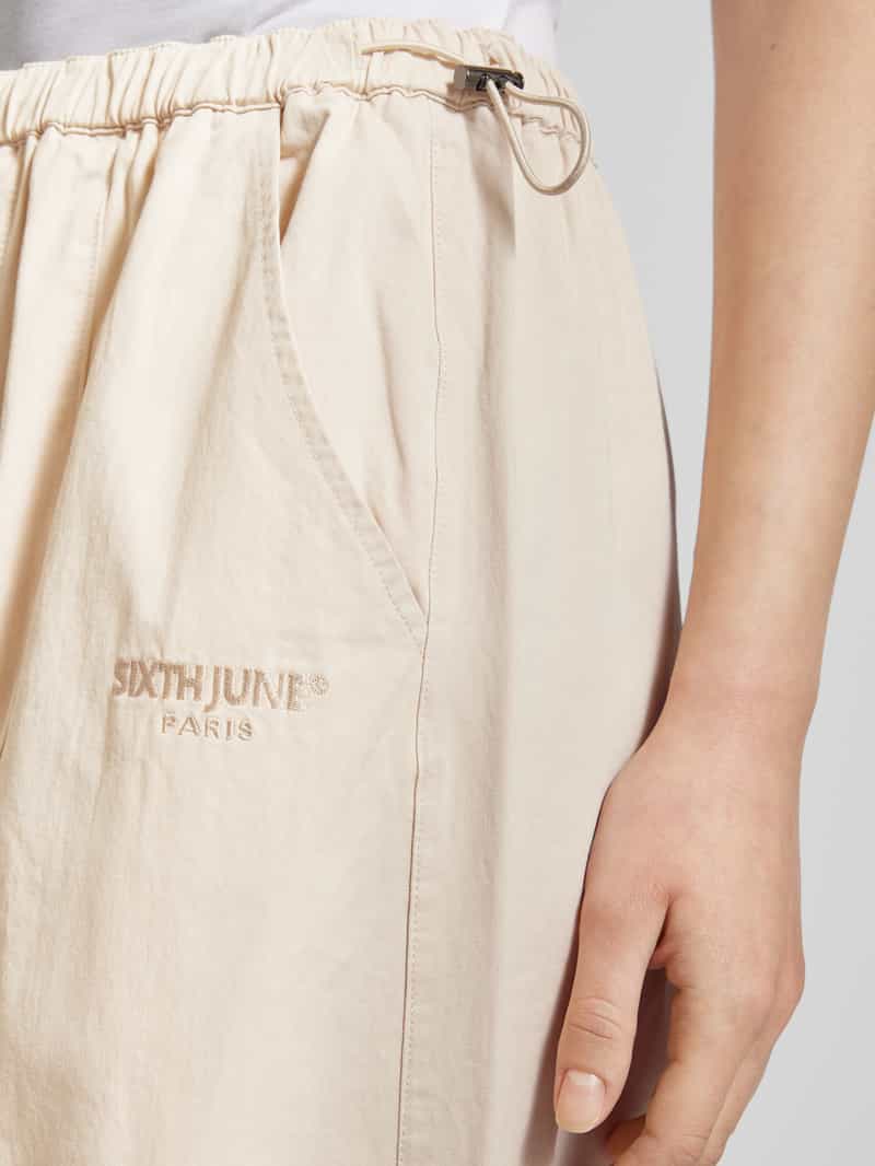 Sixth June Straight leg stoffen broek met labelstitching