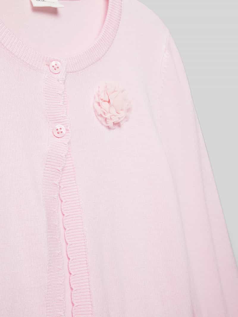 s.Oliver RED LABEL Regular fit cardigan met gegolfde zoom en bloemenapplicatie