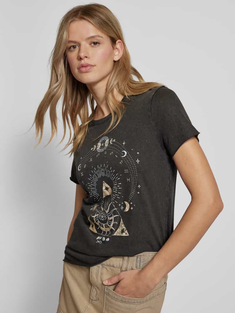 Only Regular fit T-shirt van zuivere katoen met motiefprint model 'LUCY LIFE'