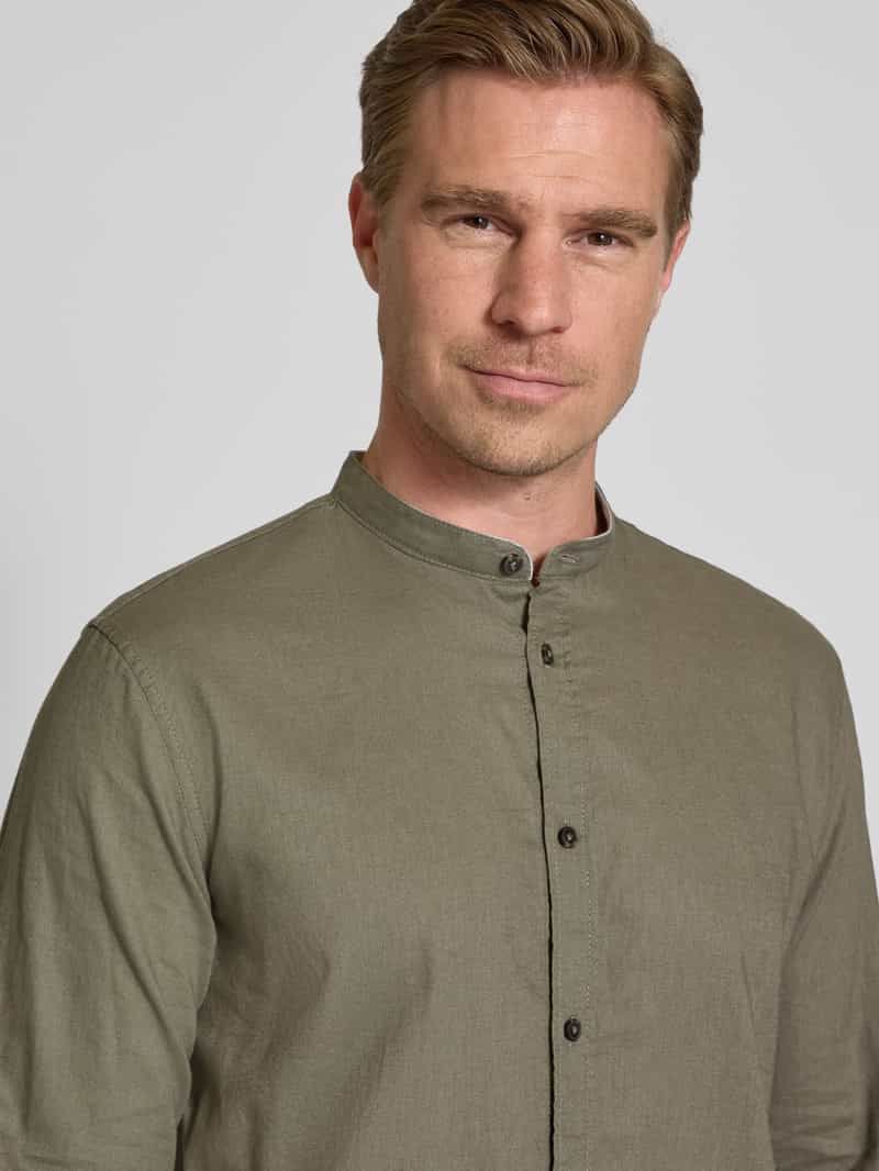 Tom Tailor Regular fit vrijetijdsoverhemd van een mix van linnen en katoen
