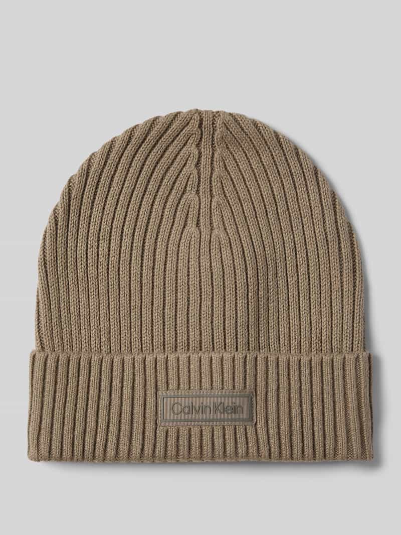 CK Calvin Klein Gebreide muts met kasjmier en labelpatch