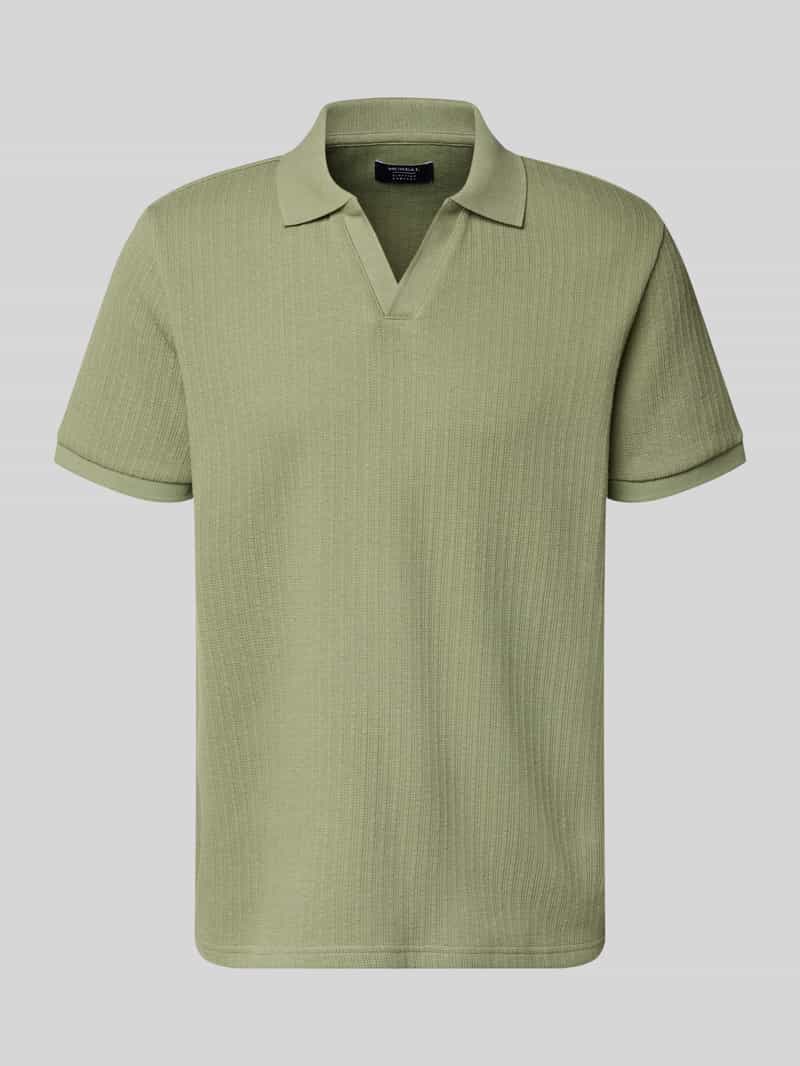 regular fit knitwear poloshirt met V-hals