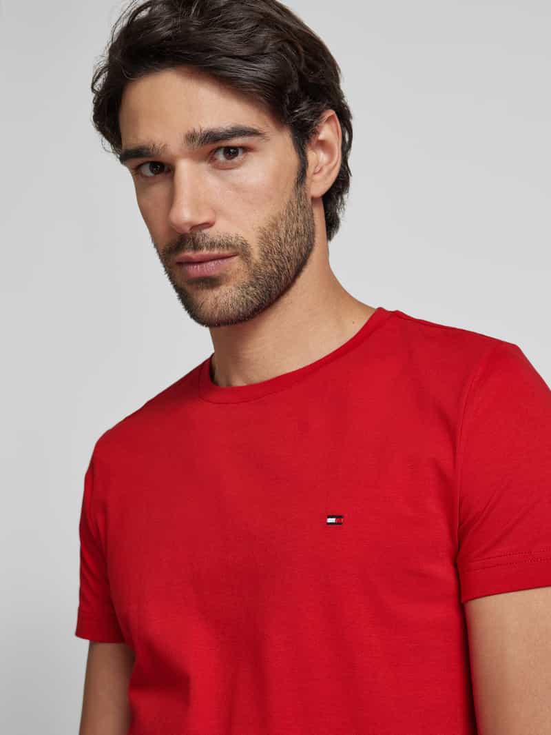 Tommy Hilfiger Slim fit T-shirt met logostitching