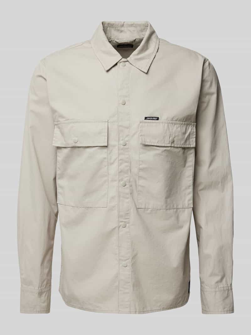 Regular fit vrijetijdsoverhemd met labeldetail