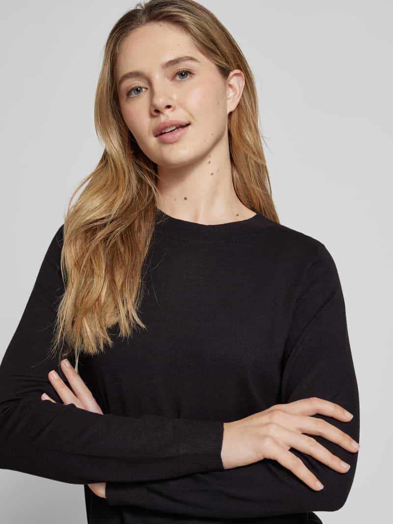s.Oliver RED LABEL Regular fit gebreide pullover van viscosemix met geribde zomen