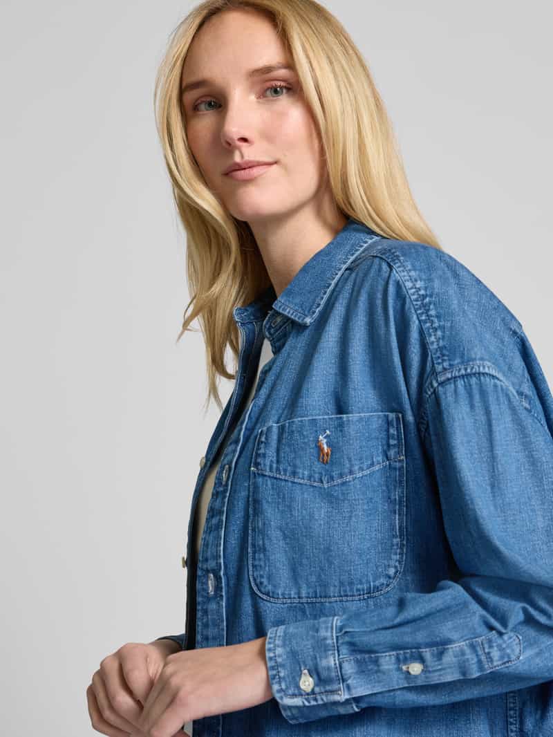 Polo Ralph Lauren Regular fit jeansblouse met borstzak