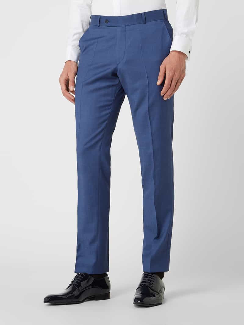 Slim fit pantalon van wol Wilvorst