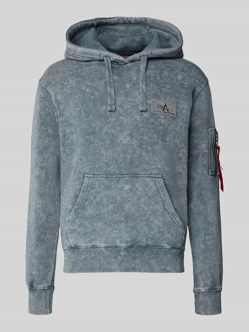 Alpha industries relaxed fit hoodie van katoenmix met logopatch