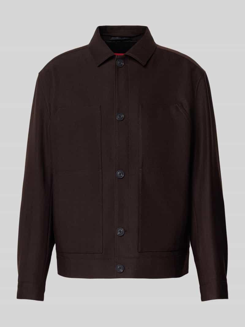 HUGO Slim fit overhemdjack met scheerwol