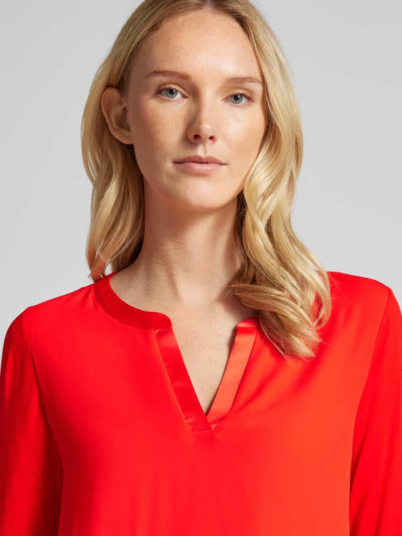comma Shirt met lange mouwen en V-hals