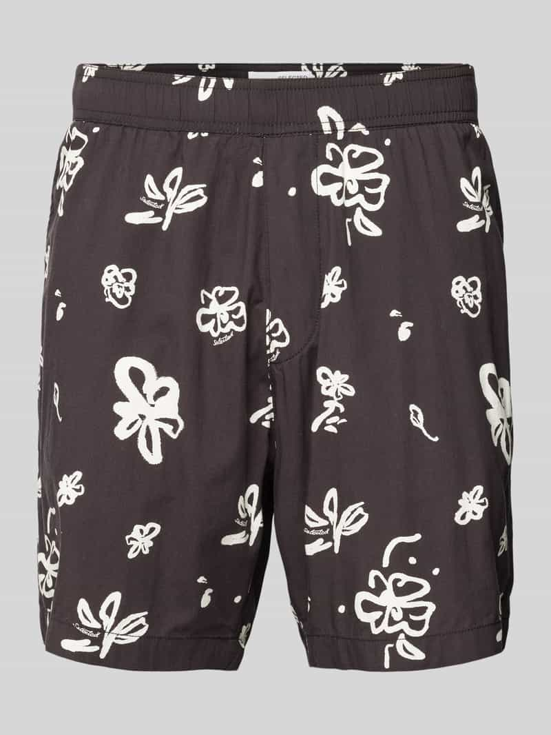 Selected Homme Loose fit korte broek met all-over motief model 'AIR'