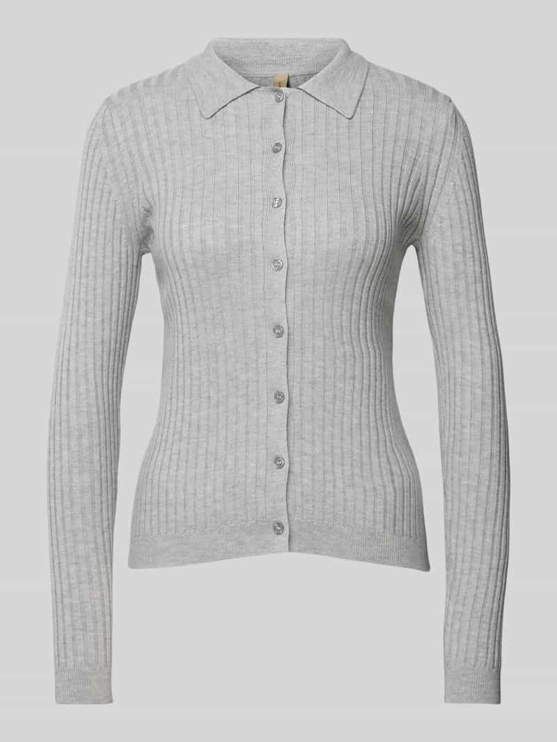 Regular fit gebreid jack met wol model 'FETIMA'