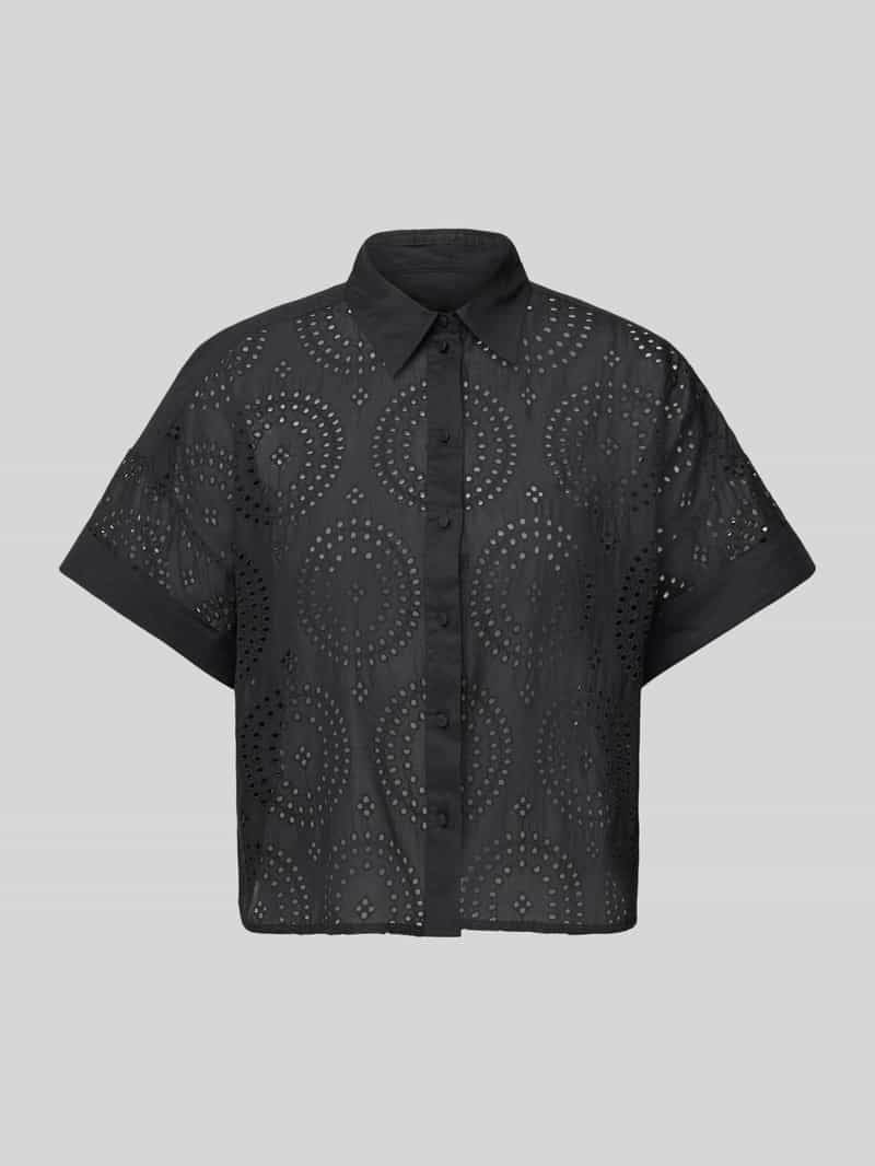Boss Orange Overhemdblouse met broderie anglaise model 'Bisenas'
