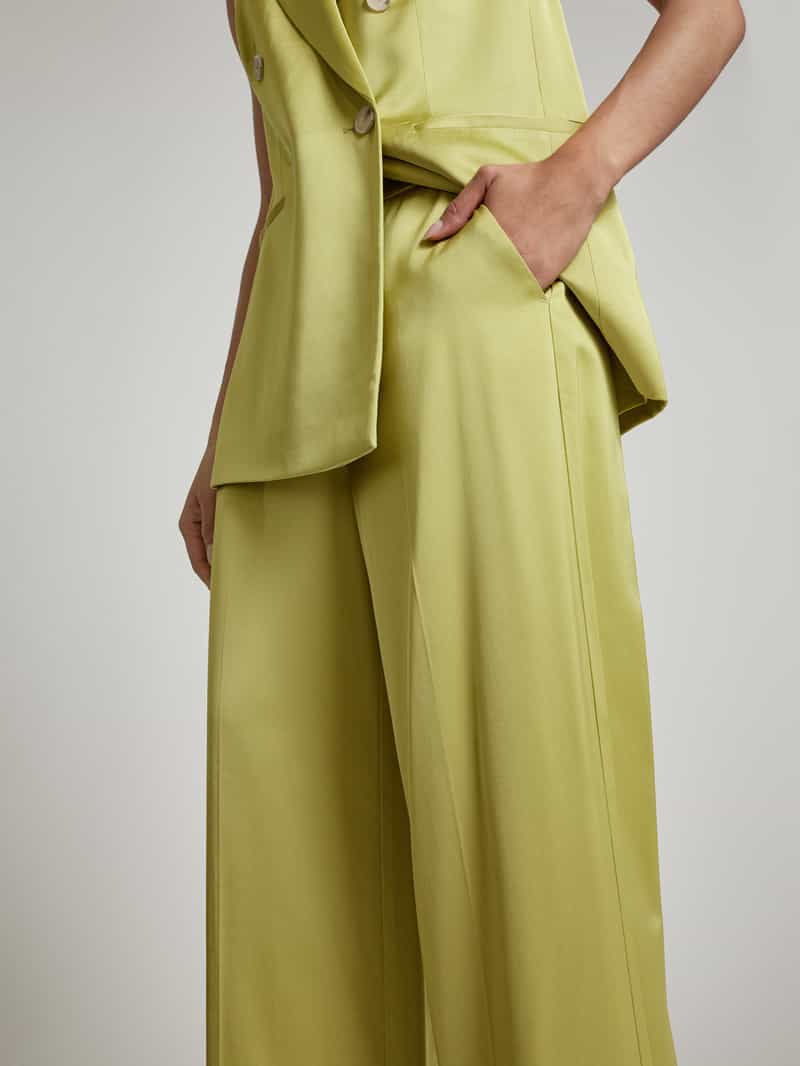comma Wide leg stoffen broek met persplooien