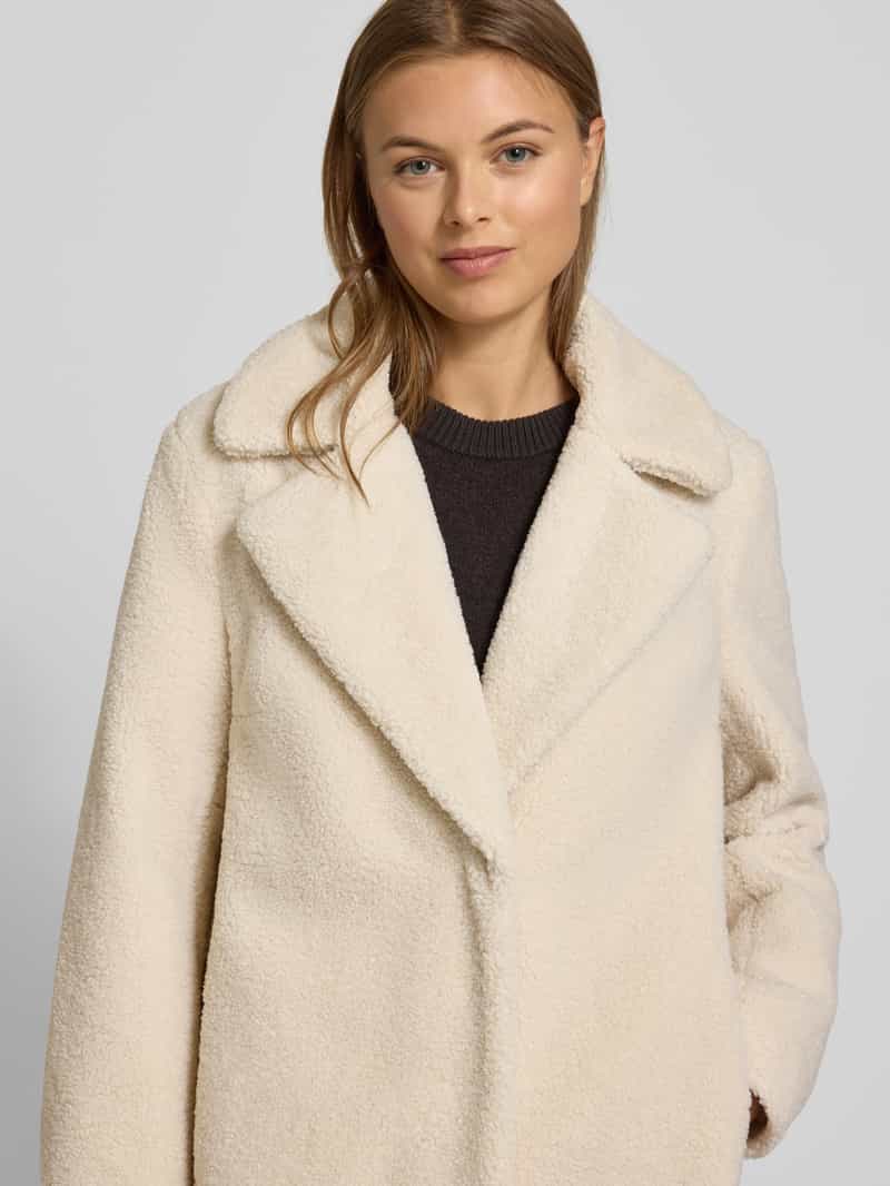 Christian Berg Woman Selection Lange jas van teddybont met reverskraag