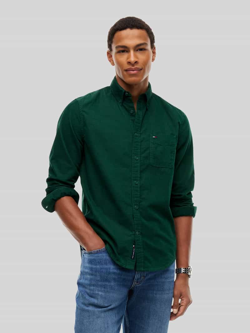 Tommy Jeans Regular fit corduroy overhemd met borstzak