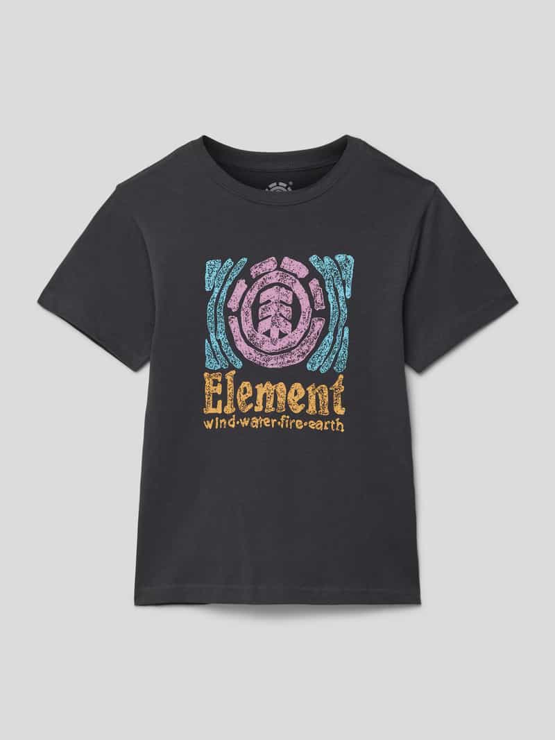 Element T-shirt met label- en motiefprint model 'VOLLEY'