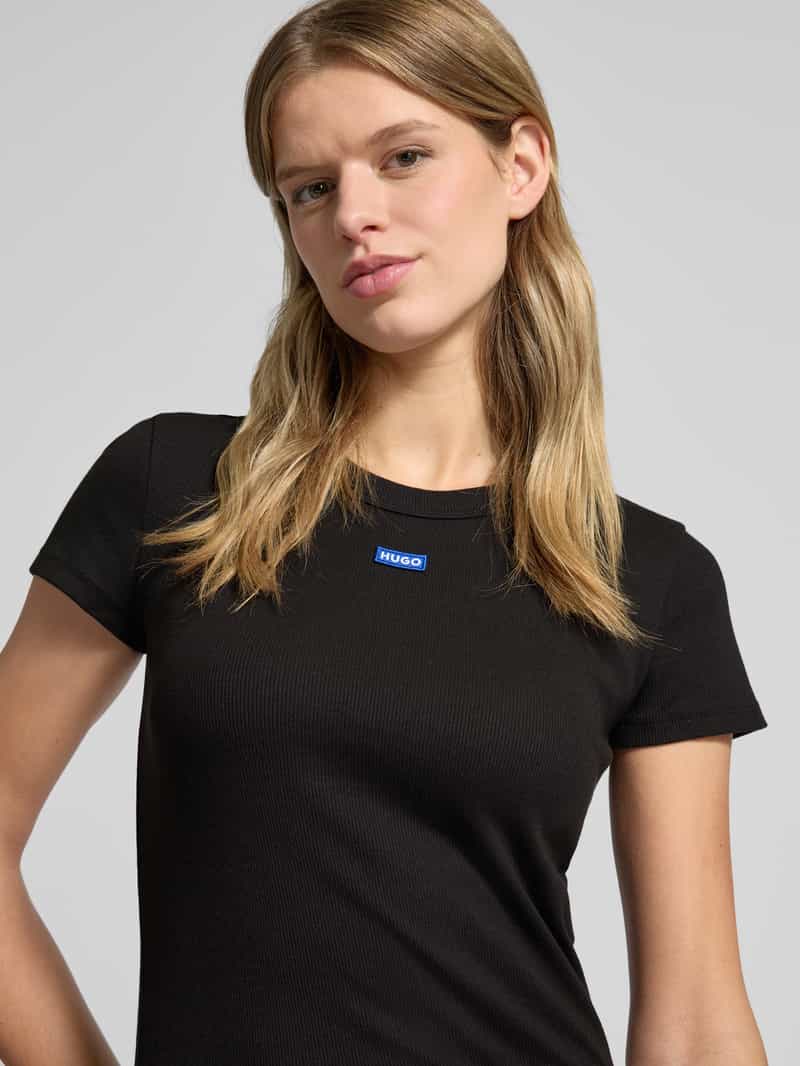 Hugo Blue T-shirt met labeldetail