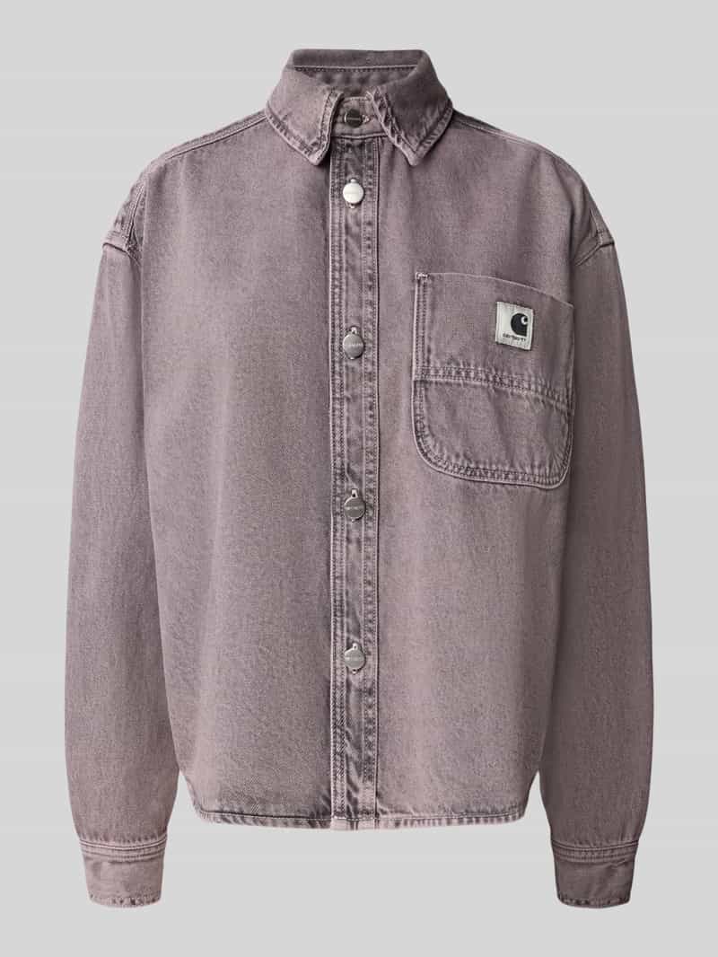 Carhartt Work In Progress Relaxed fit jeansoverhemd met borstzak model 'Georgia'